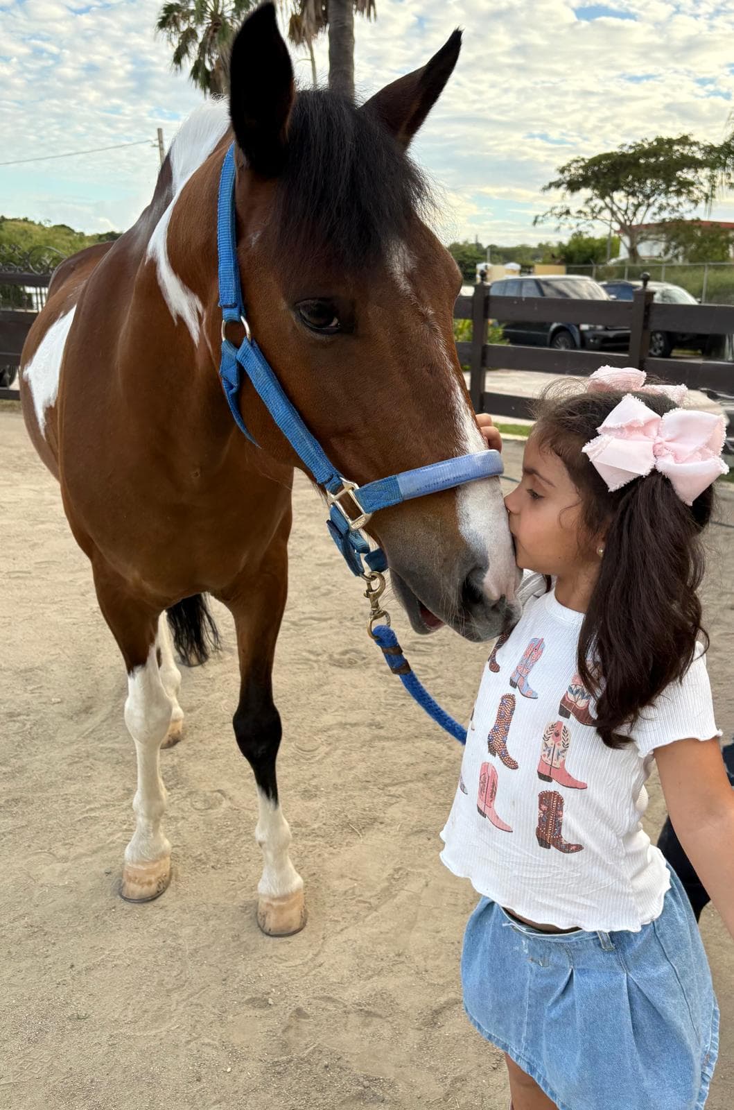 Niña besando a un caballo